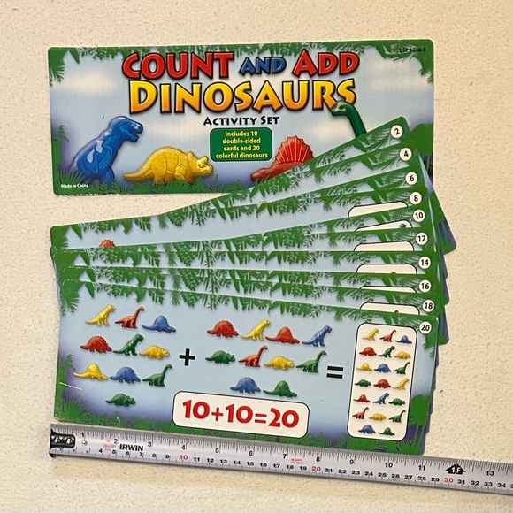 Count & Add Dinosaurs Activity Set with Dinosaurs Reference Book (For Kids) - Picture 3 of 10